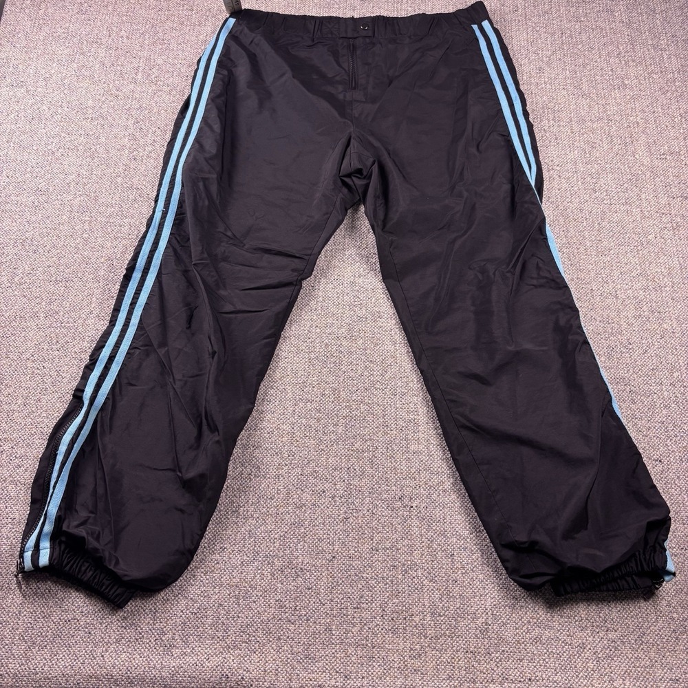 Boston Proper Active Track Pants Black Blue Stripe Men's M